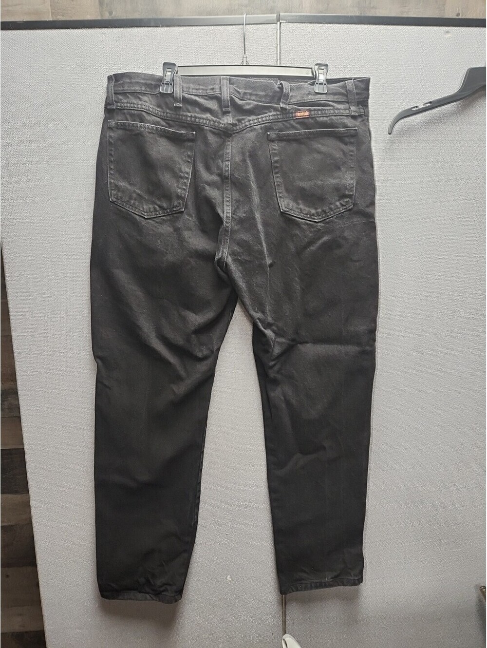 Rustler Straight Leg Regular Fit Black Denim Jeans Men's Size 40x32!